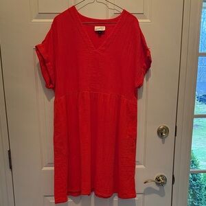 Universal Thread orange cotton gauze dress, size L